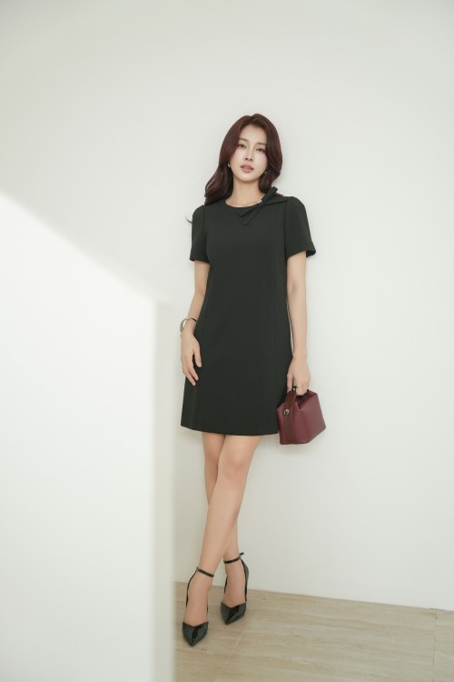 Sixdo Black Woven Loose Dress